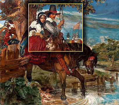 (2) Charles II assisted in his escape by Jane Lane after the Battle of Worcester