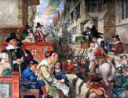 The train bands leaving London to relieve the siege of Gloucester