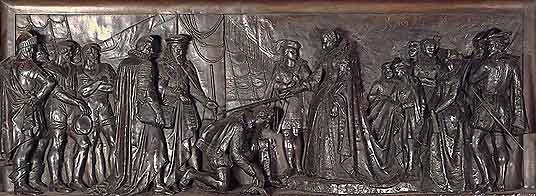 Elizabeth knighting Francis Drake