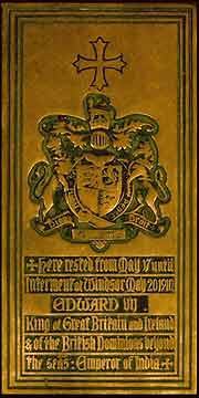 Plaque commemorating Edward VII