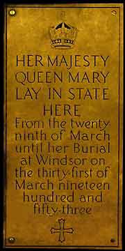 Plaque commemorating Queen Mary